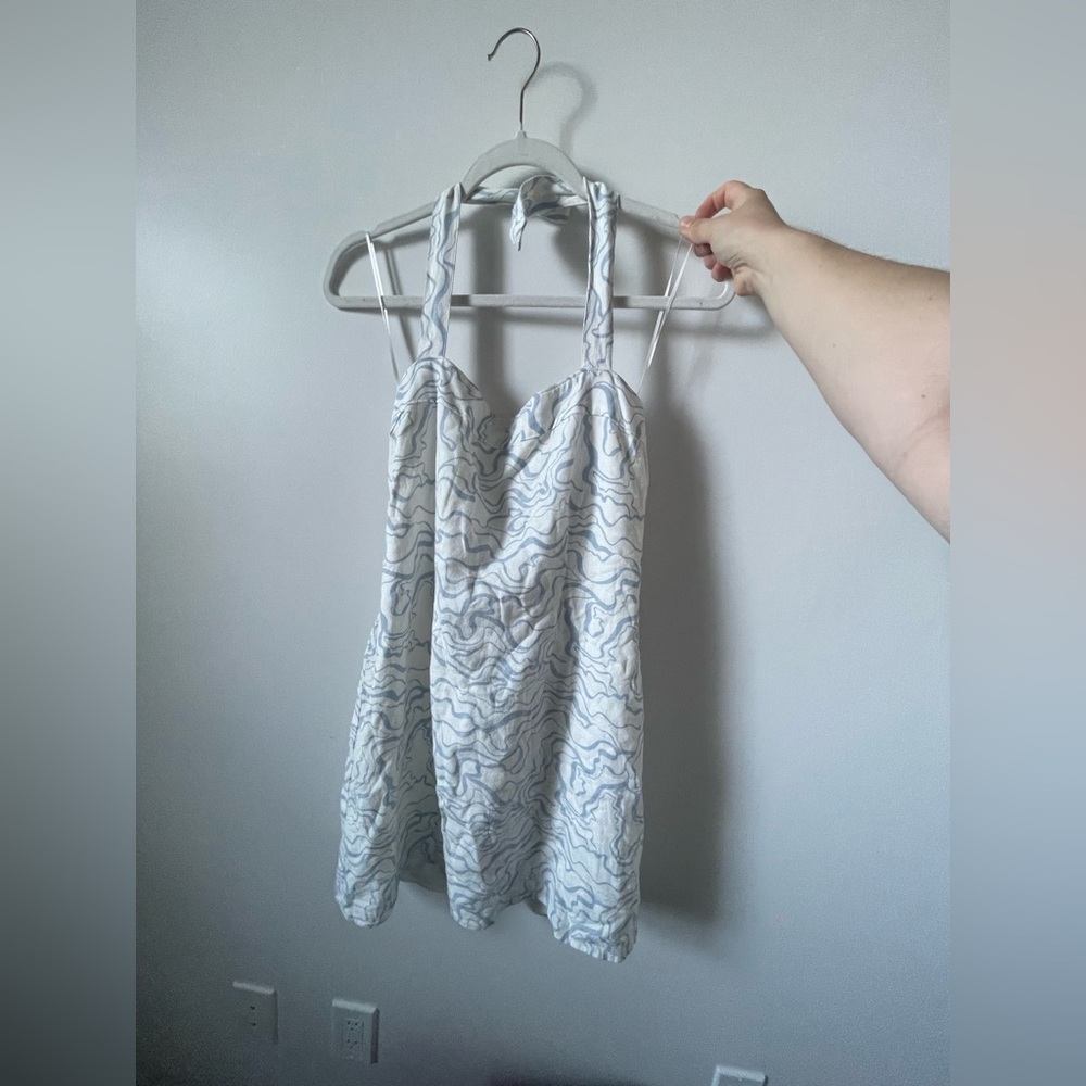 Abercrombie linen blend halter dress